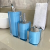 Kit de banheiro 3 peças em resina cristal Azul Claro com cromado