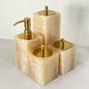 kit de banheiro 4 peças em resina honey com dourado