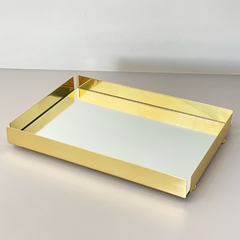 Bandeja de Prata com banho dourado 36x25