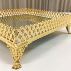 Bandeja de prata com banho Dourado 17x17 - comprar online