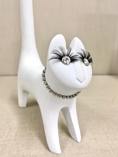 Gato G Branco com Cristal - comprar online