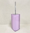 Porta escova sanitária em resina cristal lilás com cromado