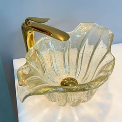 cuba de murano com pó de ouro 24K Dubai - Cristal 50cm x 32cm x 21cm
