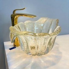 cuba de murano com pó de ouro 24K Dubai - Cristal 50cm x 32cm x 21cm - comprar online