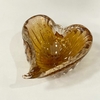 Porta jóias coração Murano Riga Âmbar P com pó de ouro 24k