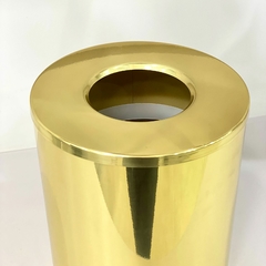Lixeira redonda inox vazada dourada - comprar online