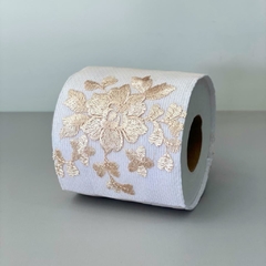 Capa de papel higiênico floral champagne