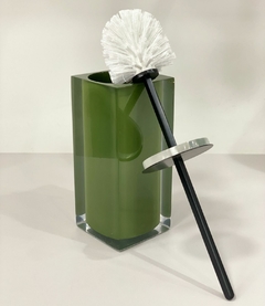 Porta escova Sanitária em resina verde musgo com Preto fosco - comprar online