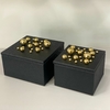 Conjunto Caixas Decorativa preta com bolas douradas