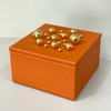 Caixa terracota g com bolas douradas