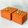 Conjunto Caixas Decorativa terracota com bolas douradas