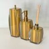 Kit de banheiro de 3 peças em resina valência cristal dourado com dourado