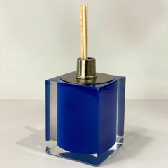 Porta difusor em resina cristal azul com níquel