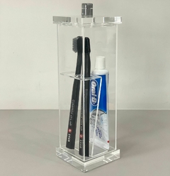 Porta escova de dentes transparente Charm com cromado - comprar online