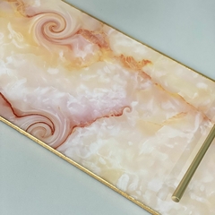 Bandeja de vidro pintado efeito mármore - comprar online
