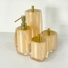 kit de banheiro 4 peças em resina Valência cristal champagne com dourado