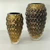 Conjunto de Vasos de Murano diamante preto com pó de ouro 24k