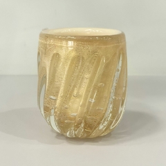 Murano Porta pincel pérola dourado com pó de ouro 24k G