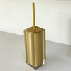 Porta escova Sanitária em resina Cristal new gold com dourado
