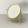 Espelho de bancada redondo dourado