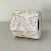 Capa de papel higienico luxo dourado com ramos, pérola e brilho