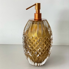 Saboneteira cristal murano Âmbar com pó de ouro 24k cristal com red gold