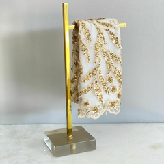 Toalheiro de Bancada Dourado com base em resina Cristal New gold
