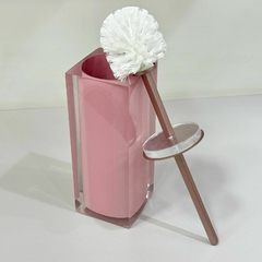 Porta escova Sanitária em resina Cristal rosa cha com Rosa Matte - comprar online