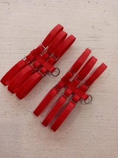 Ligas rojas triples para portaligas (10 mm)