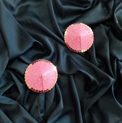 Pasties redondas glitter rosa y lentejuelas - comprar online