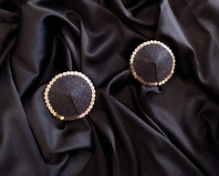 Pasties redondas glitter negro y lentejuelas - comprar online