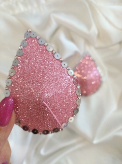 Pasties gota glitter rosa, lentejuelas y strass - comprar online