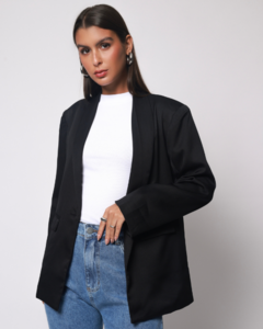 Blazer Feminino Alfaiataria Preto