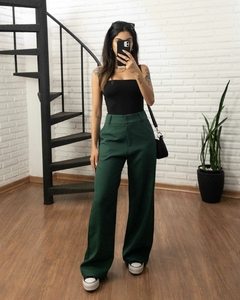 Calça Pantalona Alfaiataria Verde - comprar online