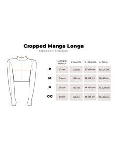 Cropped Manga Longa Branco