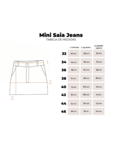 Mini Saia Jeans Cintura Alta na internet