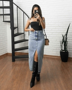 Imagem do Saia Midi Jeans com Fenda