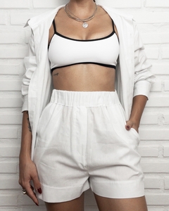 Short de Tricoline Feminino Branco