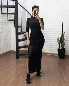 Vestido Tule Preto Midi na internet