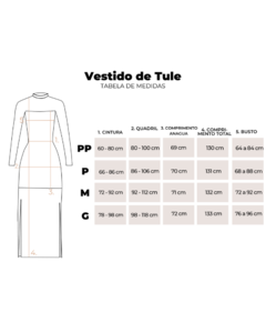 Vestido Tule Preto Midi