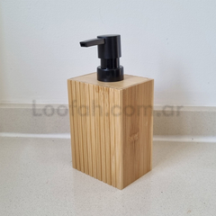 Set Accesorio Baño Organizador Bambu Dispenser Vaso Jabón X3 - comprar online