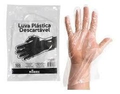 Luva De Plástico Descartável Kit Com 100 Unidades - comprar online