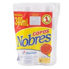 Copo Nobre Descartável 300ml Transparente c/25 - Plaszom - comprar online