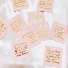 10 Mini TAGS Hotstamp 5x5cm | Feitas com amor - comprar online