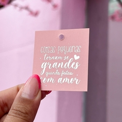 10 Mini TAGS Hotstamp 5x5cm | Feitas com amor