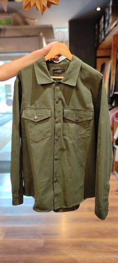 Camisaco de Gabardina Verde Militar