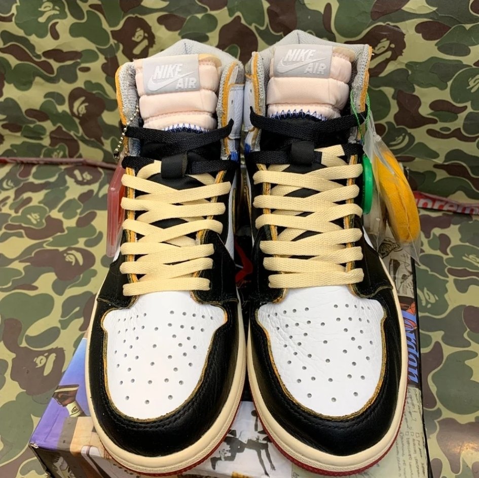 Aj 1 union black sale toe