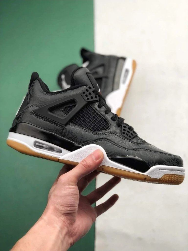 TENIS NIKE AIR JORDAN 4 RETRO LASER BLACK GUM