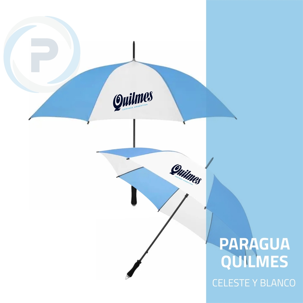 Paragua Celeste y Blanco Quilmes - Panella OnLine
