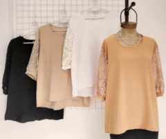 Blusa mangas encaje - comprar online